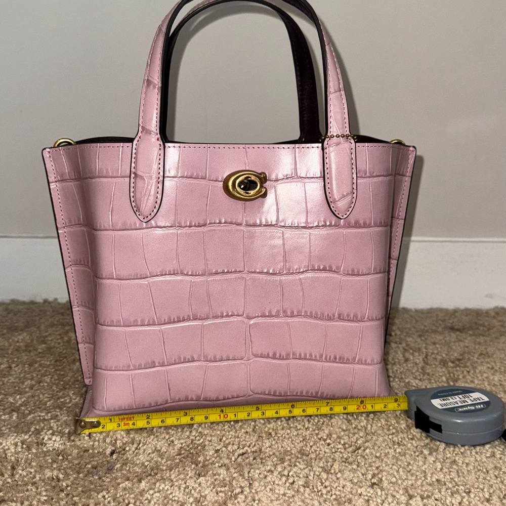 Coach Lilac Croc-Embossed Willow 24 Tote - Picture 2 of 7